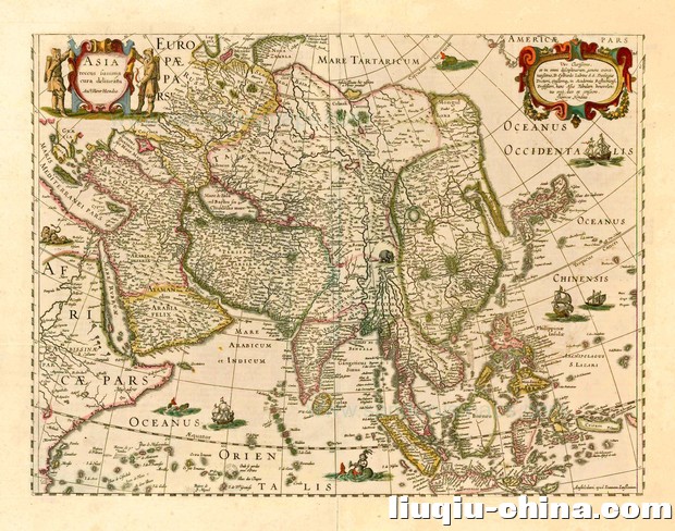 1644~1658年间，map of Asia by J. Janssonius